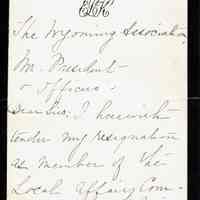          Kellogg: Resignation from Wyoming Association Letter, 1908 picture number 1
   