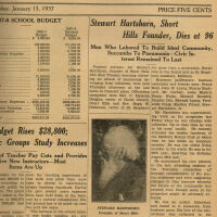 Hartshorn: Stewart Hartshorn Obituary, Millburn Short Hills Item, January 15, 1937