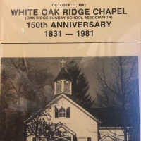 White Oak Ridge Chapel: 150th Anniversary Program