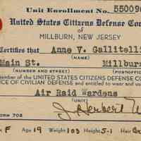 Gallitelli: Anne Gallitelli Civil Defense Card