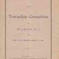 Township Committee: Annual Report of the Township Committee of Millburn N.J., 1876