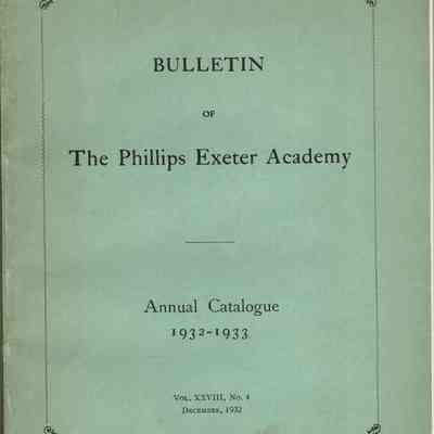 Hartshorn: Phillips Exeter Academy Bulletin, 1932-3