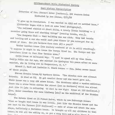Oral History: Baker, Marianne, August 11, 1978