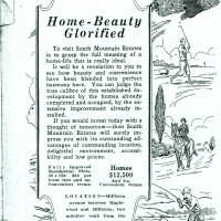 South Mountain Estates Real Estate Advertisement, 1926