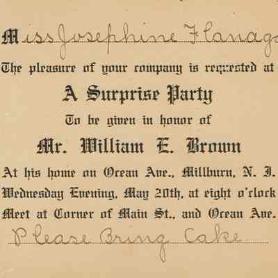 Flanagan: Josephine Flanagan Surprise Party Invitation