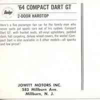          Jowitt Motors: Dodge 1964 Compact Dart Advertisement picture number 2
   