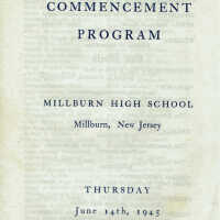 Ellwanger: Marilyn Ellwanger-Wittkop Millburn High School Diploma & Commencement Program, 1945