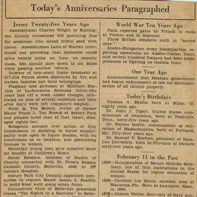 Flanagan: Anniversary of Flanagan's Discharge from Railroad, 1927