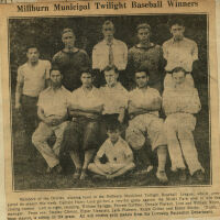 Baseball: Millburn Municipal Twilight Baseball Winners, 1931