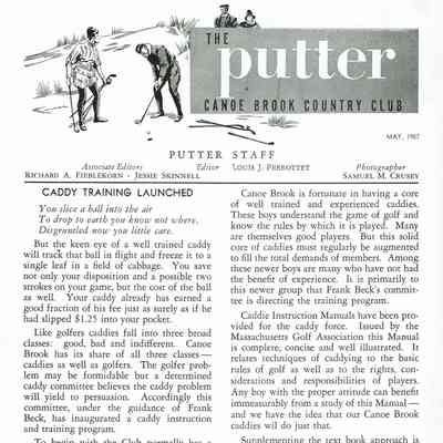 Golf: Canoe Brook Country Club Putter Newsletter, 1957