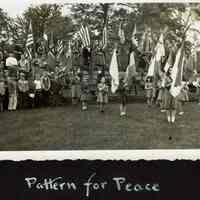 Millburn Art Center 1945 Scrapbook: Village Festival Pattern for Peace Display, 1945