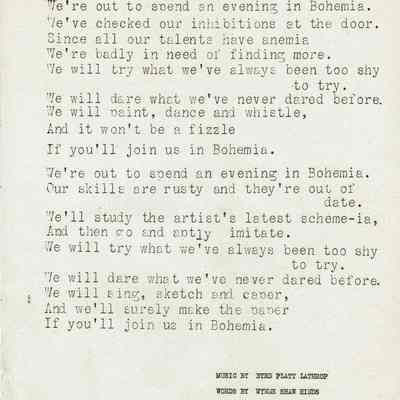 Millburn Art Center: Night in Bohemia Planning Materials, 1945