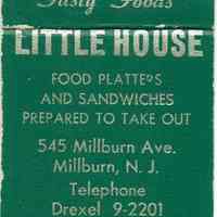 Little House: Little House Restaurant Matchbook Cover