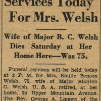          Brison: Emilie Benson Welsh Obituary Montclair Times, 1938 picture number 2
   