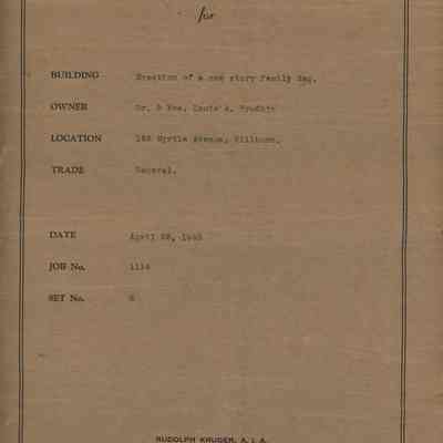 169 Myrtle Avenue Building Specifications, 1948