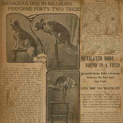 Flanagan Scrapbook: Performing Dog, Bishop O'Connor, Trotting Race, page 32