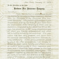 Brison: Benjamin Whitney Benson Resignation from Beekman Fire Insurance Company, 1872