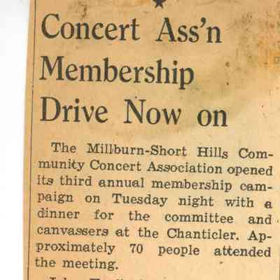 Community Concert Association: Membership Dive, 1953