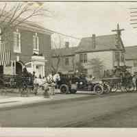 Fire Department: Horse-Drawn Fire Trucks in front of Millburn Fire House