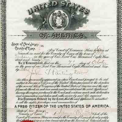 Partington: John T. Partington Citizenship Papers, 1895