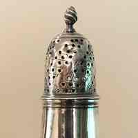 Caparn: Silver Salt Shaker from Shackelton Christmas Table Photograph