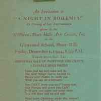 Millburn Art Center: Night in Bohemia Invitation, 1944