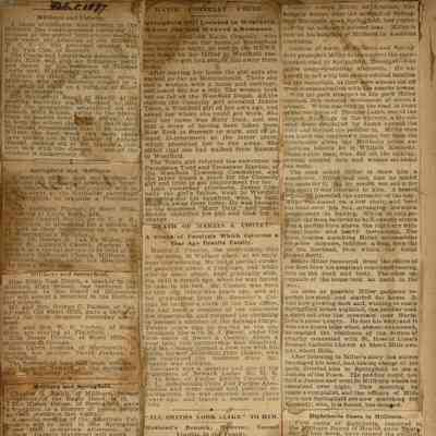 Flanagan Scrapbook: Millburn Free Reading Rooms, Temperance Meeting, Diphtheria, 1897
