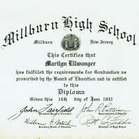          Marilyn Ellwanger MHS Diploma, 1945
   
