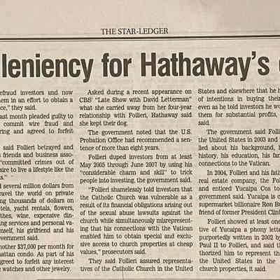 Hathaway: Anne's Ex-boyfriend (Raffaello Follieri) in The Star Ledger (2008)