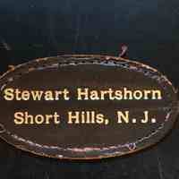 Hartshorn: Stewart Hartshorn Short Hills, N.J. Leather Label