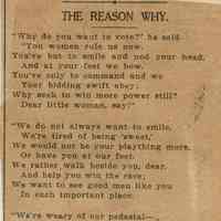 Wehrle Scrapbook: Celia Gardner Poem "The Reason Why"