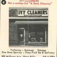 Ivy Cleaners, 509 Millburn Avenue, 1955