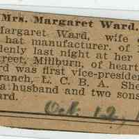 Flanagan: Margaret Ward Obituary, 1904