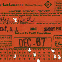 Railroad: Erie-Lackawanna 46-Trip School Railroad Tickets, 1967-8