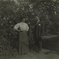 Marshall-Schmidt Album: Elizabeth Schmidt and Frank Marshall Near Garden