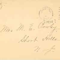 Rowley: Mrs. M. E.Rowley Envelope, 1910