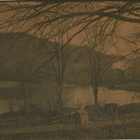 Brison: View of Pond and Railroad Tracks, 1890