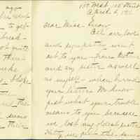 Snow: Letter from Anna L. Slater to Bonnie Snow, 1911