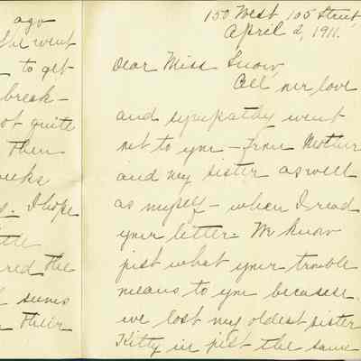Snow: Letter from Anna L. Slater to Bonnie Snow, 1911