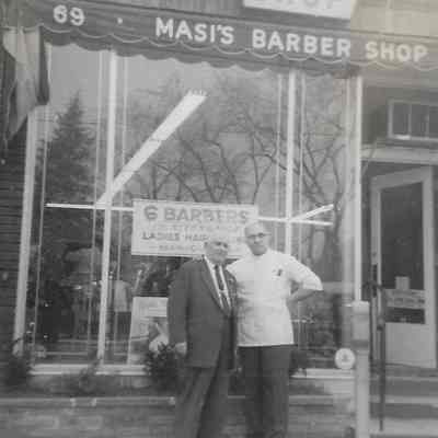 Michael Savia and Frank Masi in front of 69 Main Street (Collection of Michael Savia)