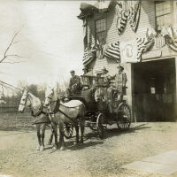 Marshall-Schmidt Album: Fire Station #1 with Horse-Drawn Fire Truck, c. 1907