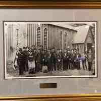 Wade G.A.R.: Photograph of the Edward H. Wade G.A.R. Post #96 in front of St. Stephens Church in Millburn on Decoration Day, 1897.