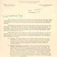 Gray: Ruth Gray New York Nursing License Letter, 1955