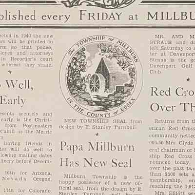 Turnbull: Township Seal, "The Item" article: December 8, 1939