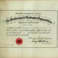 Swain: Lilian Swain Typing Certificate, 1920