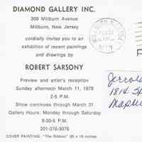          Robert Sarsony Exhibition at Diamond Gallery, Millburn, 1979 picture number 2
   