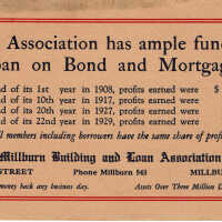 Millburn Building and Loan Association Advertisement