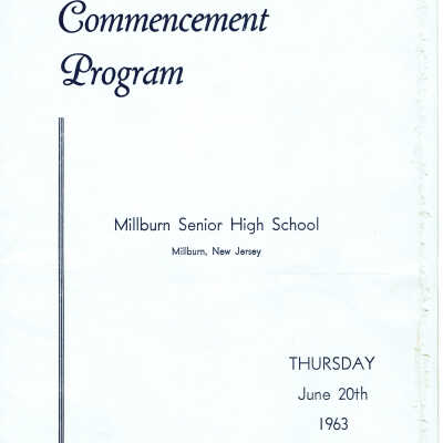 Millburn High School Commencement Program and Graduation Ticket, 1963