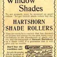 Hartshorn: Shade Roller Advertisement, 1898