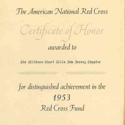 Red Cross: Certificate of Honor, 1953